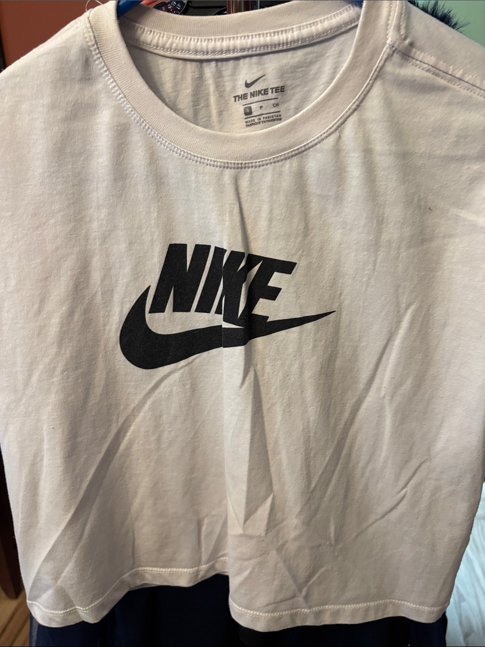 Nike crop top White Short-Sleeve Tee with Black Logo
